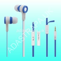 AV:Link 100.312UK Rubberised Stereo Earphones with Hands-free Blue & White - 100.312UK