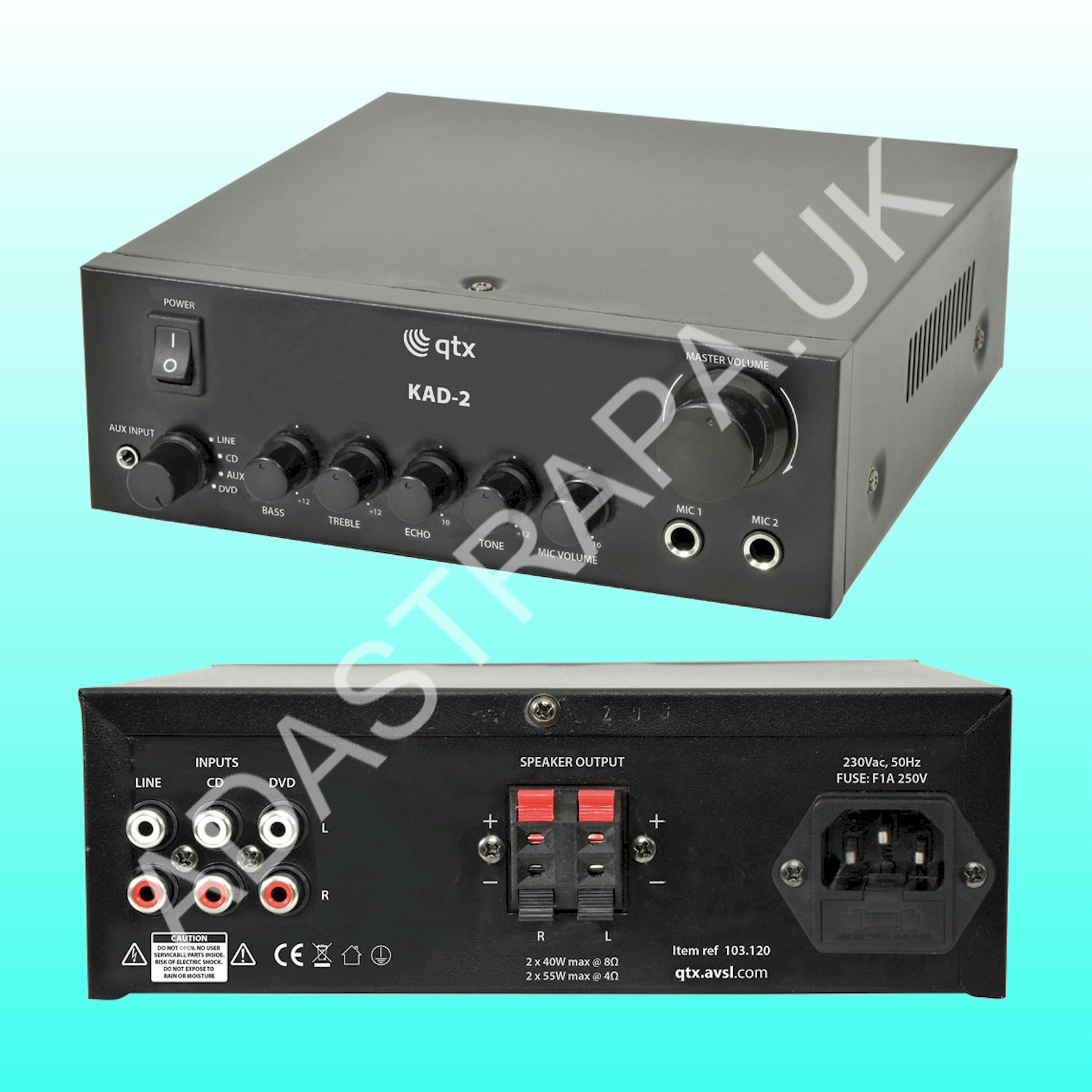 QTX KAD-2 Digital Stereo Amplifier 2 x 35W rms - 103.120UK