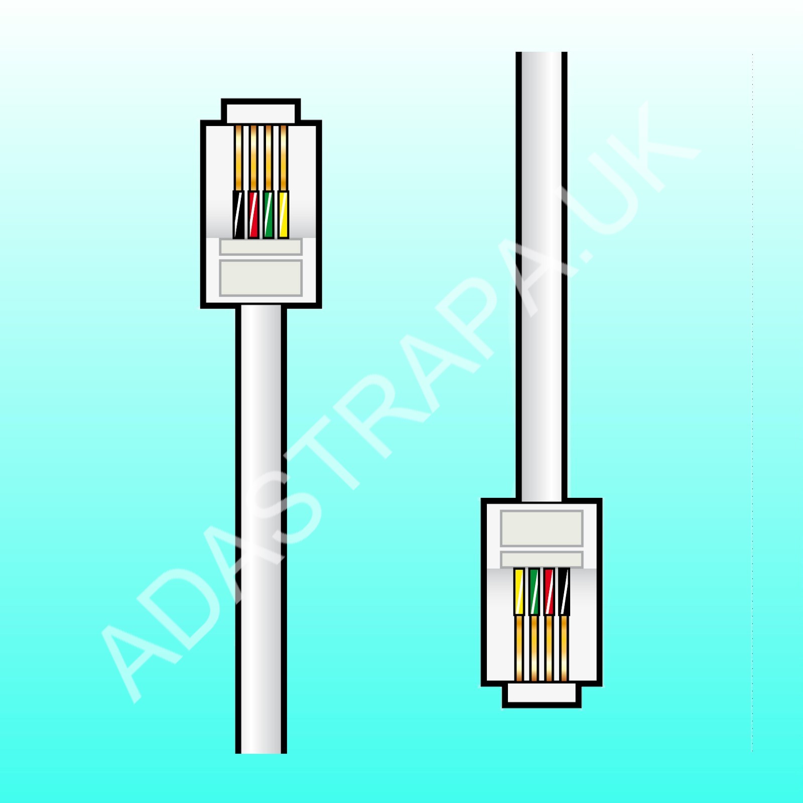 AV:Link 113.512UK RJ11 Modular Plug to Plug Lead 5M White - 113.512UK