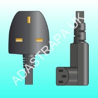 Mercury 114.021UK UK Plug to Right Angle IEC Power Lead 1M - 114.021UK