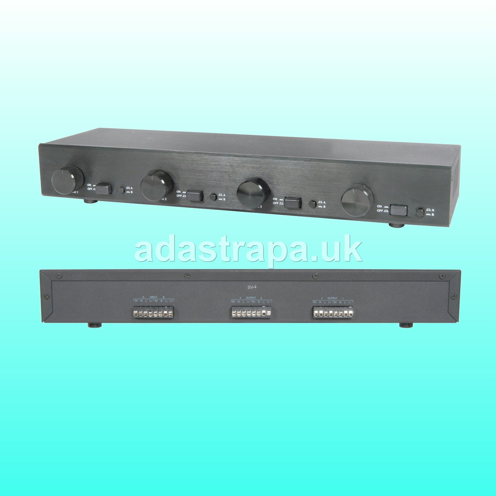 AV:Link AD-SPK24 Speaker Switch 2 Stereo Inputs 4 Stereo Outputs - 128.303UK