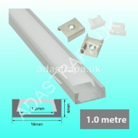 Lyyt AL1-S1606 Aluminium LED Tape Profile Shallow Section 1M - 156.802UK