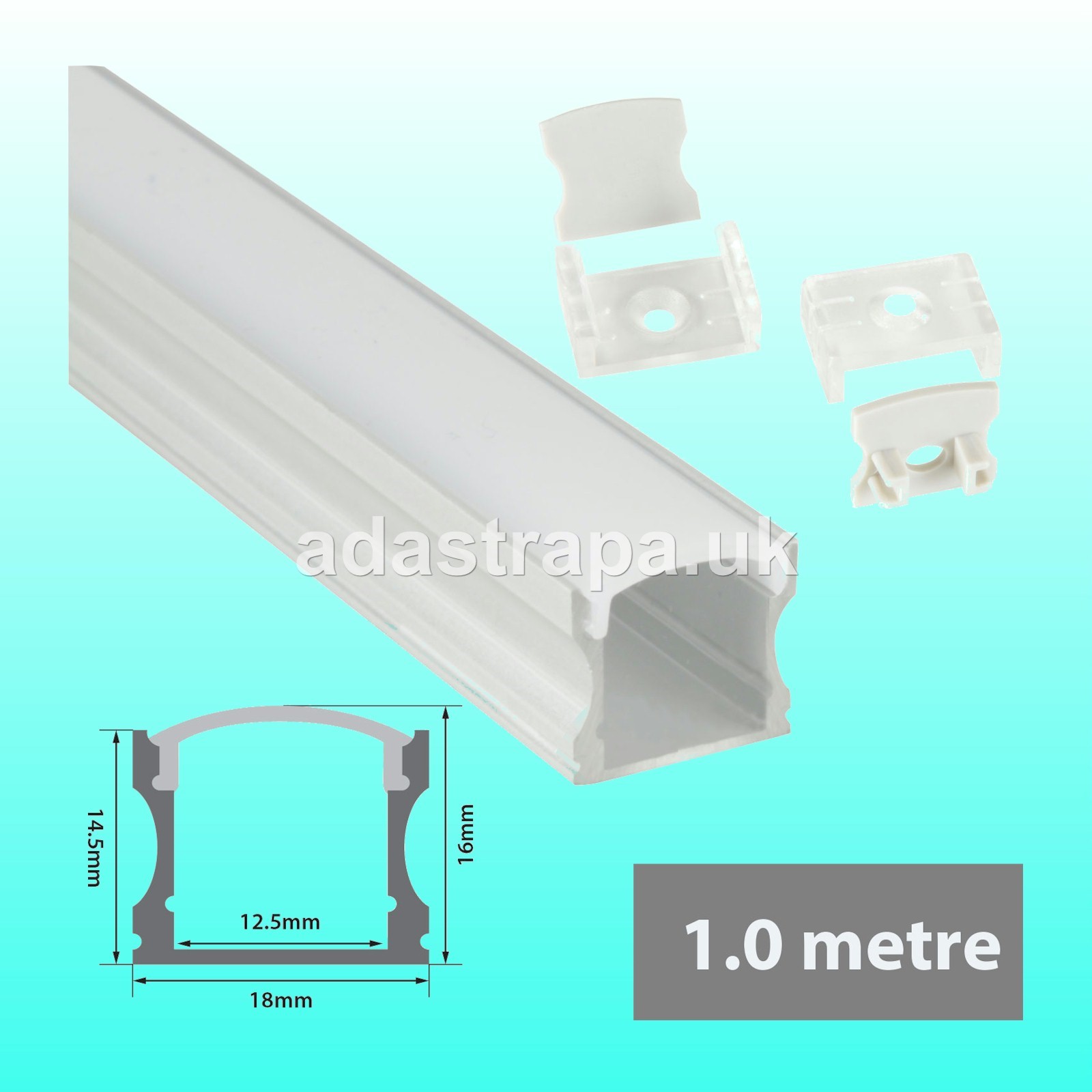 Lyyt AL1-C1709 Aluminium LED Tape Profile Short Crown 1M - 156.807UK