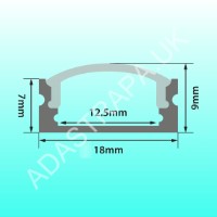 Lyyt Aluminium LED Tape Profile Short Crown Blk 1m - 156.867UK        