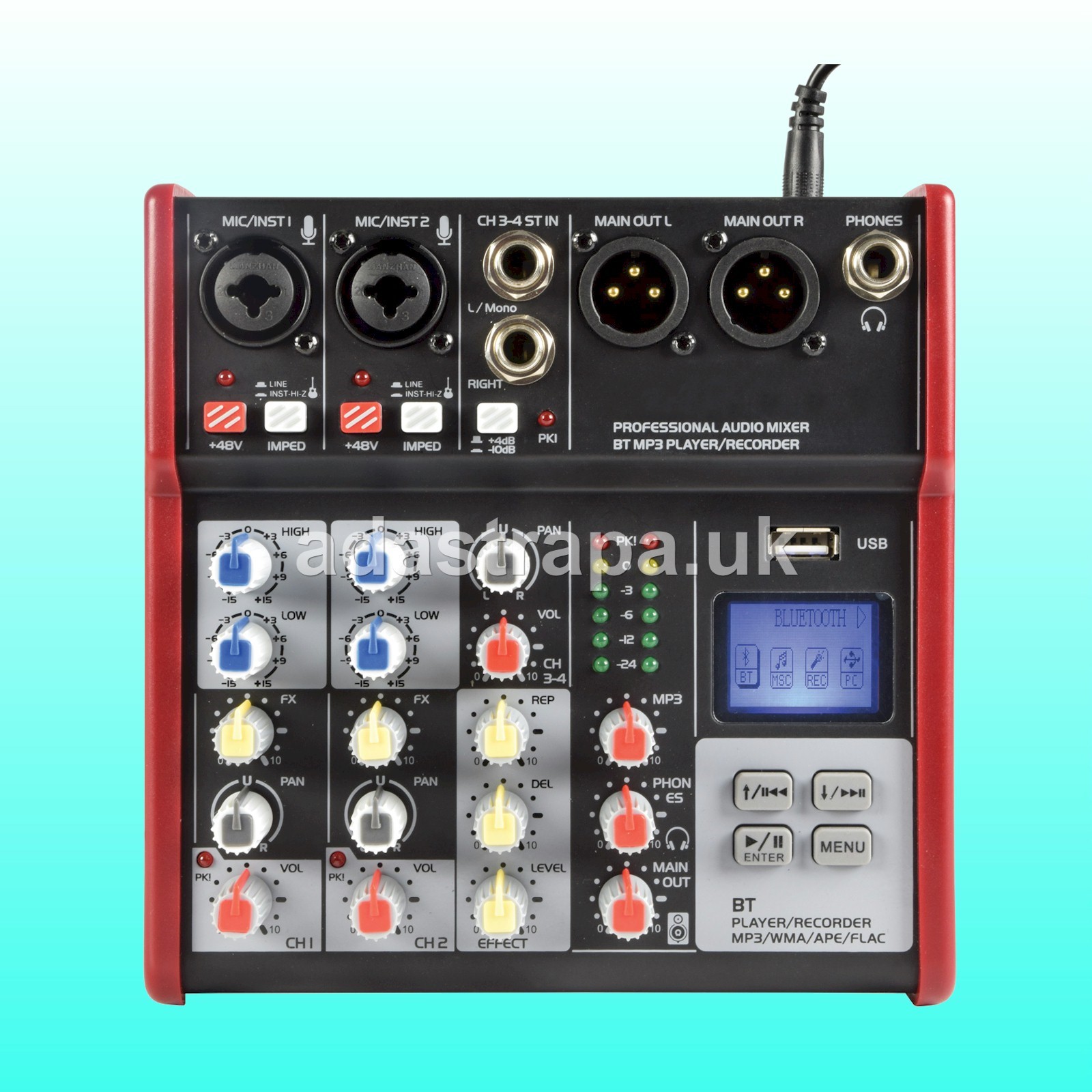 Citronic CSM-4 4-Channel Compact Mixer With USB / Bluetooth - 170.871UK