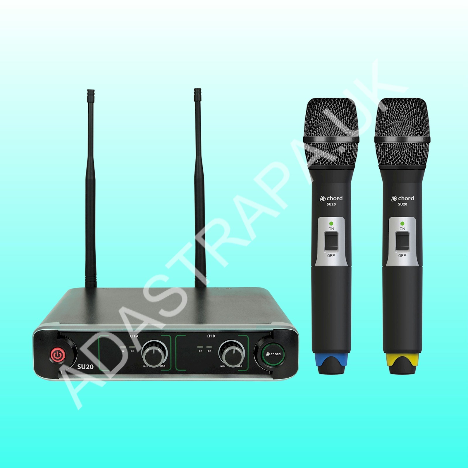 Chord SU20 H BY Dual UHF Wireless Microphone System Handheld 864.8