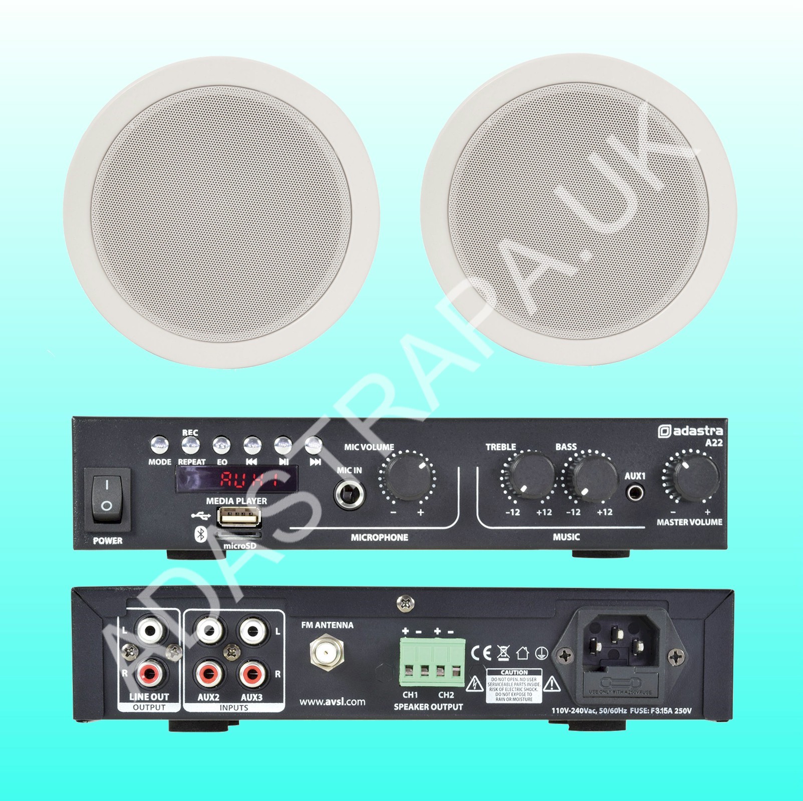 Adastra A22/RC5 Ceiling Speakers Package - 300.005UK