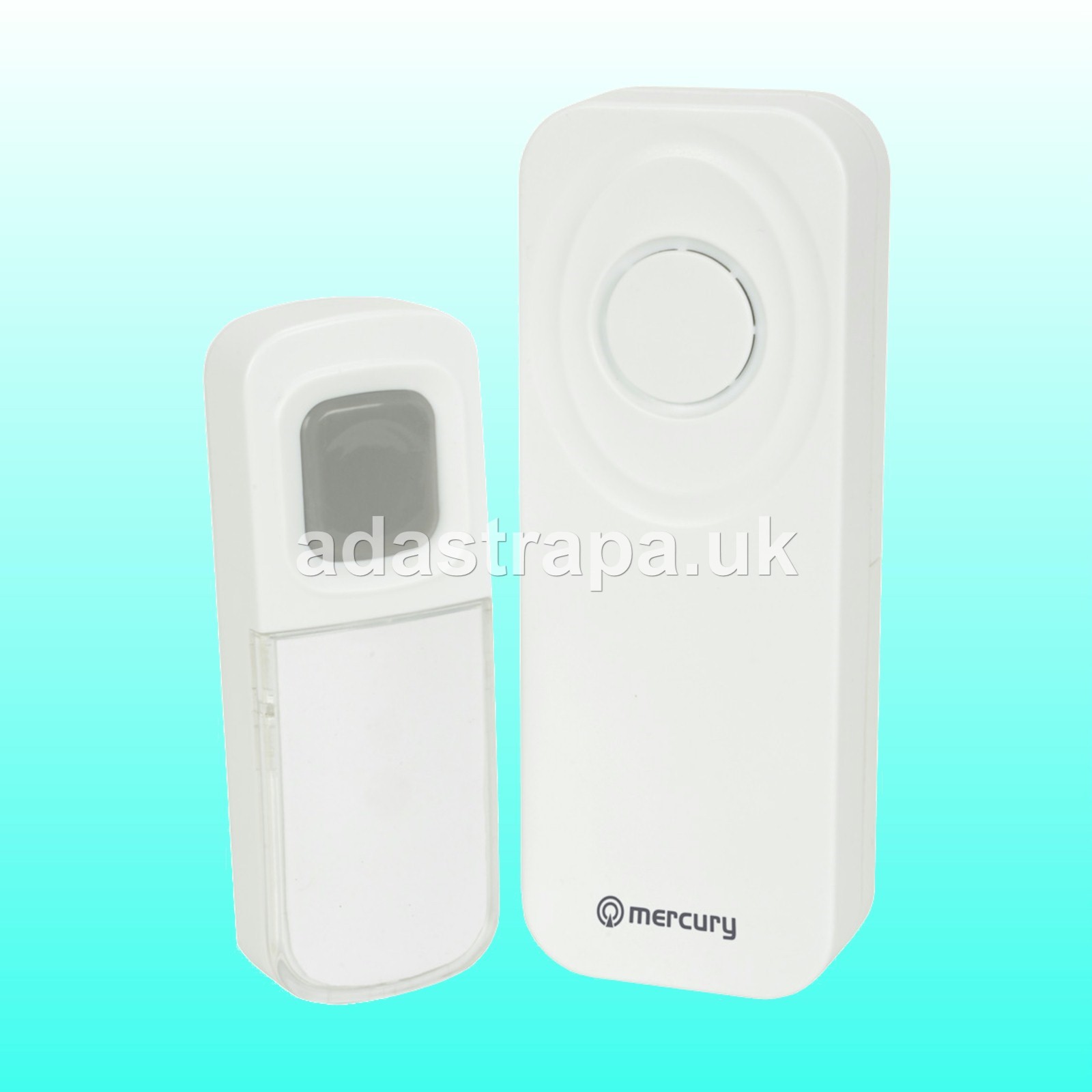 Mercury DB295-WHT Wireless Waterproof Doorbell with Portable Chime - 350.295UK