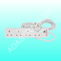 Mercury 430.009UK Surge Protected 13A Extension Lead 4-Gang 2M - 430.009UK