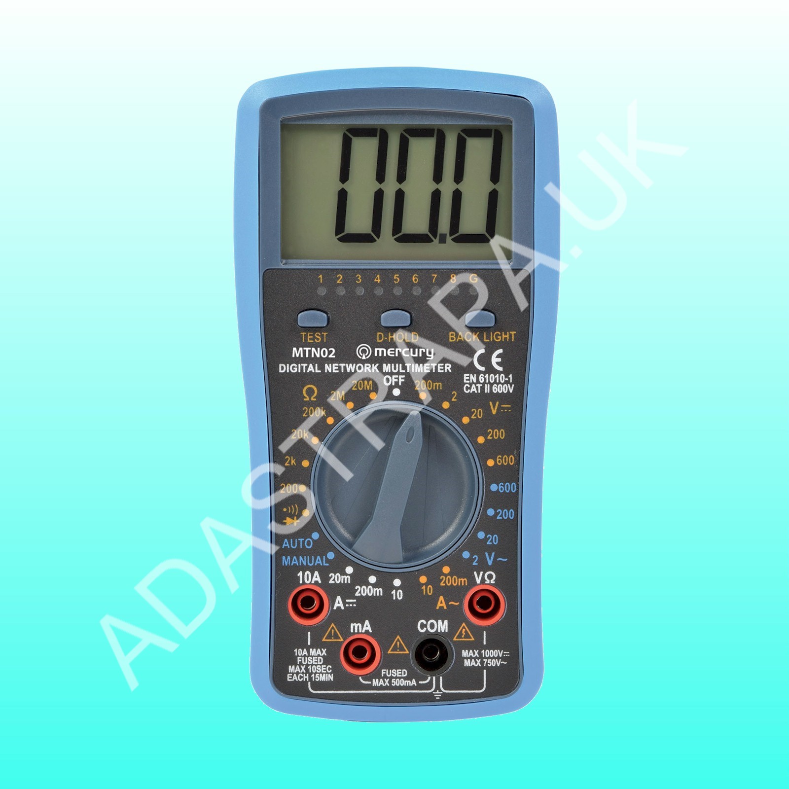 Mercury MTN02 Professional Digital Multimeter with Network and USB Cable Tester - 600.107UK