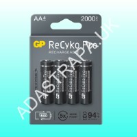 GP Battery 656.892UK GP ReCyKo+ Pro Rechargeable Batteries 2000mAh AA Card of 4 - 656.892UK