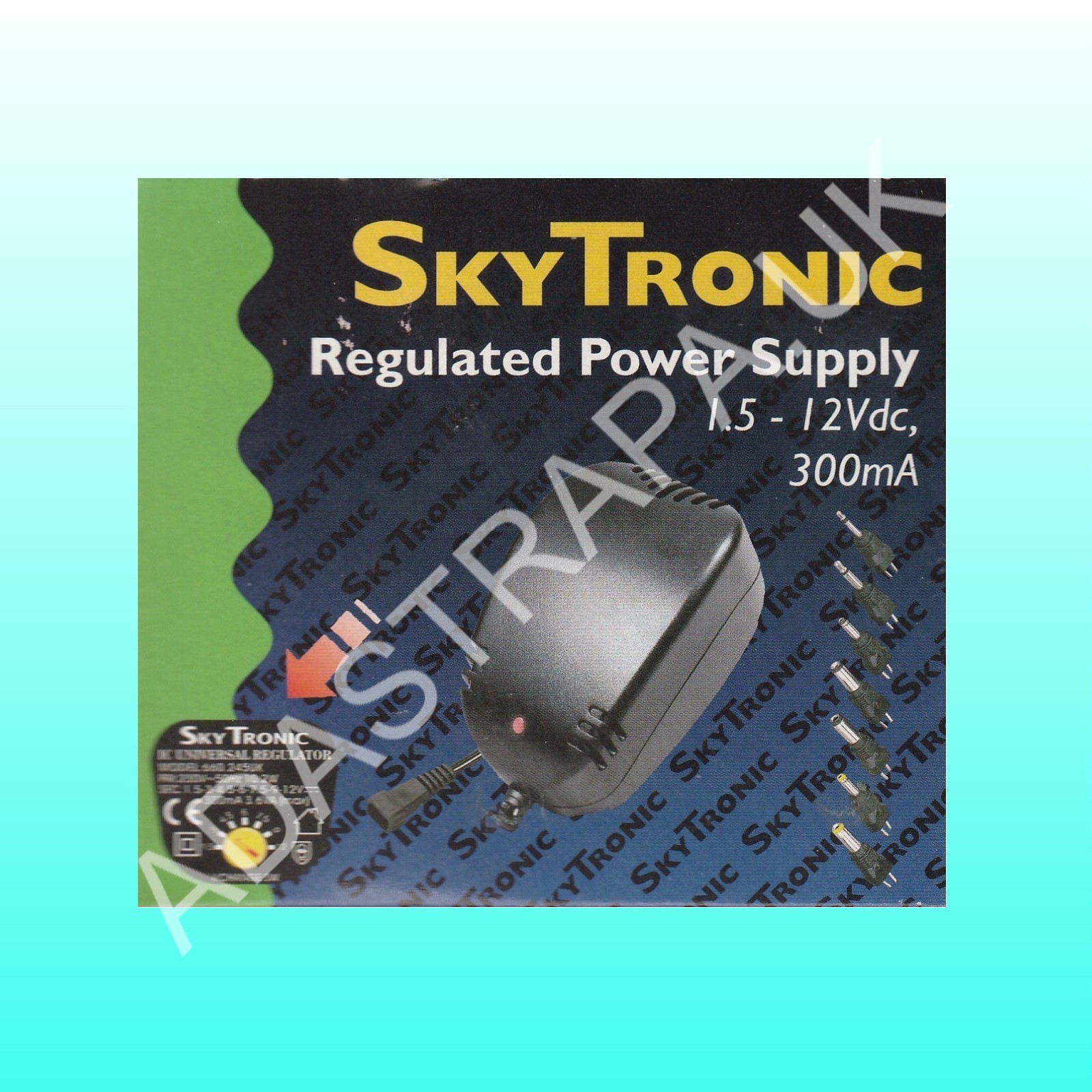 SkyTronic Regulated Power Supply 1.5 - 12V 300mA - 660.245UK