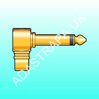 QTX 757.025UK Gold Plated Right Angled Adaptor Plug 6.3mm Plug to RCA Phono Socket - 757.025UK
