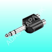 QTX 757.141UK Adaptor Plug 6.3mm Plug to RCA Phono Sockets - 757.142UK