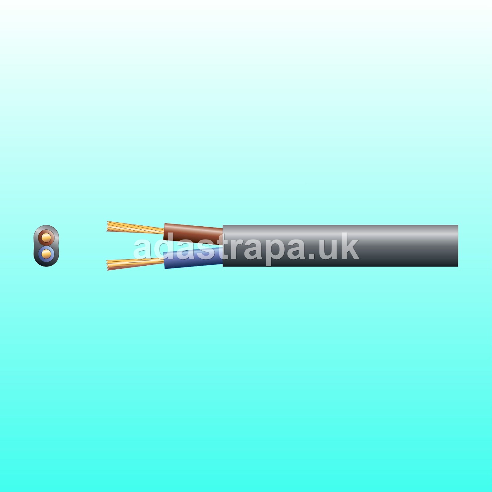 Mercury 804.314UK 2-Core Oval PVC Mains Cable 2 x 24/0.2mm 6A Black 100M - 804.314UK