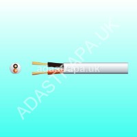 Mercury 807.095UK 100V Line Speaker Cable Double Insulated 6A 0.75mm² White - 807.095UK