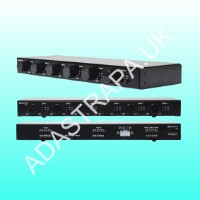 Adastra AT6 100V Line Switch and Volume Attenuator 6-Zone Output 2-Input Sources - 952.476UK