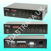 Adastra DM25 DM Series 3-Channel Mixer Amplifier 25W rms for 100V Line and 4-16 Ohm Speakers - 953.108UK