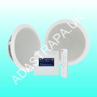 Adastra WA-215-SET Wall Amp & Ceiling Speaker Set 2 x 15W with USB/SD/FM & Bluetooth - 953.137UK